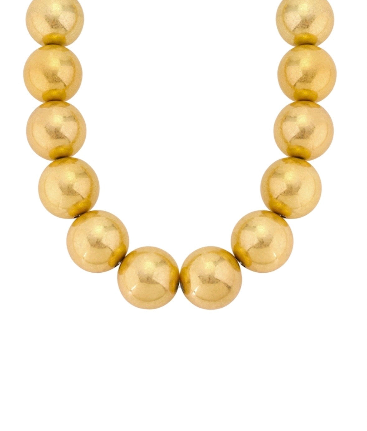 Worn Gold 25mm CCB Ball Necklace