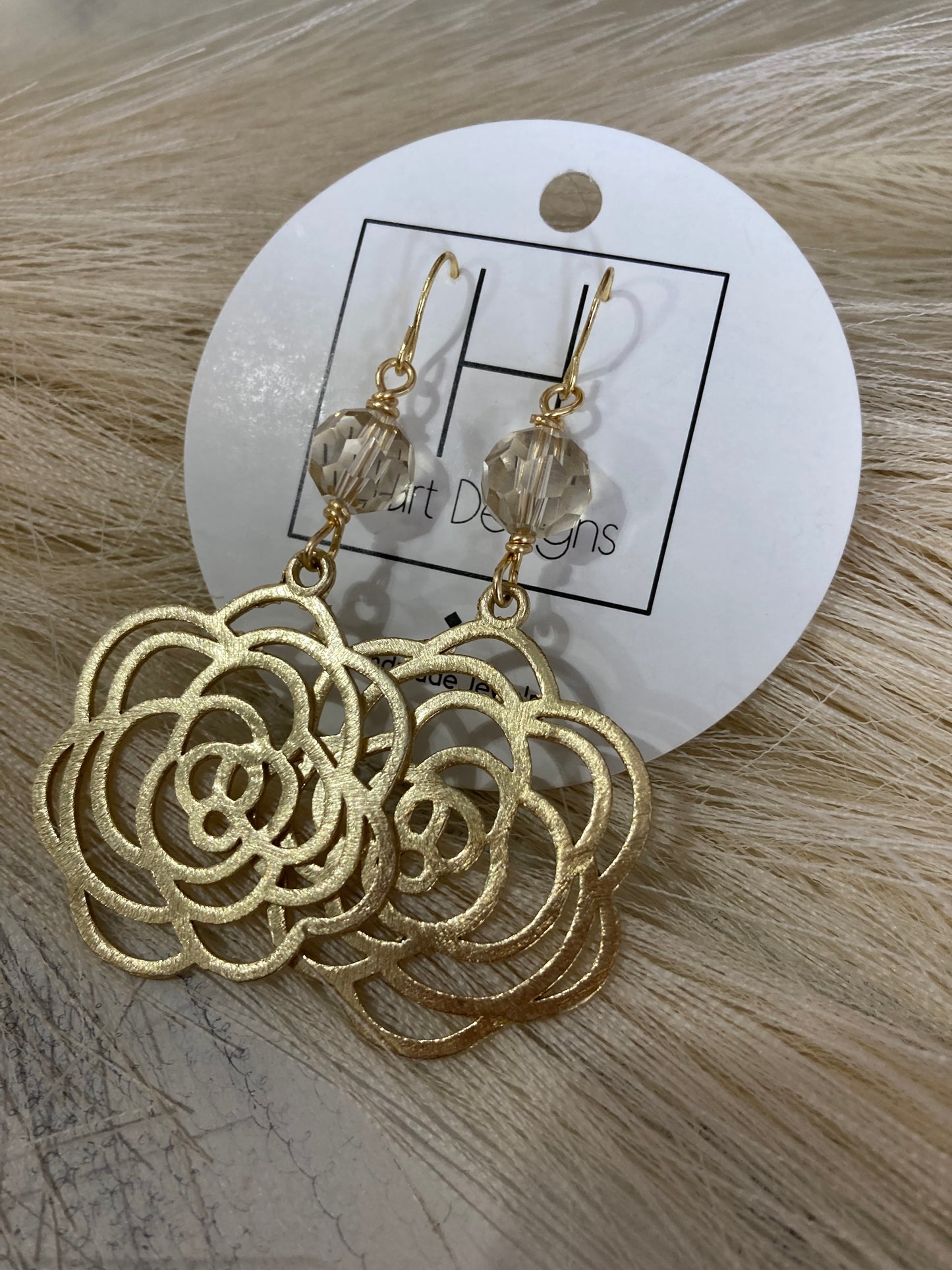 Gold Flower Bead Dangles