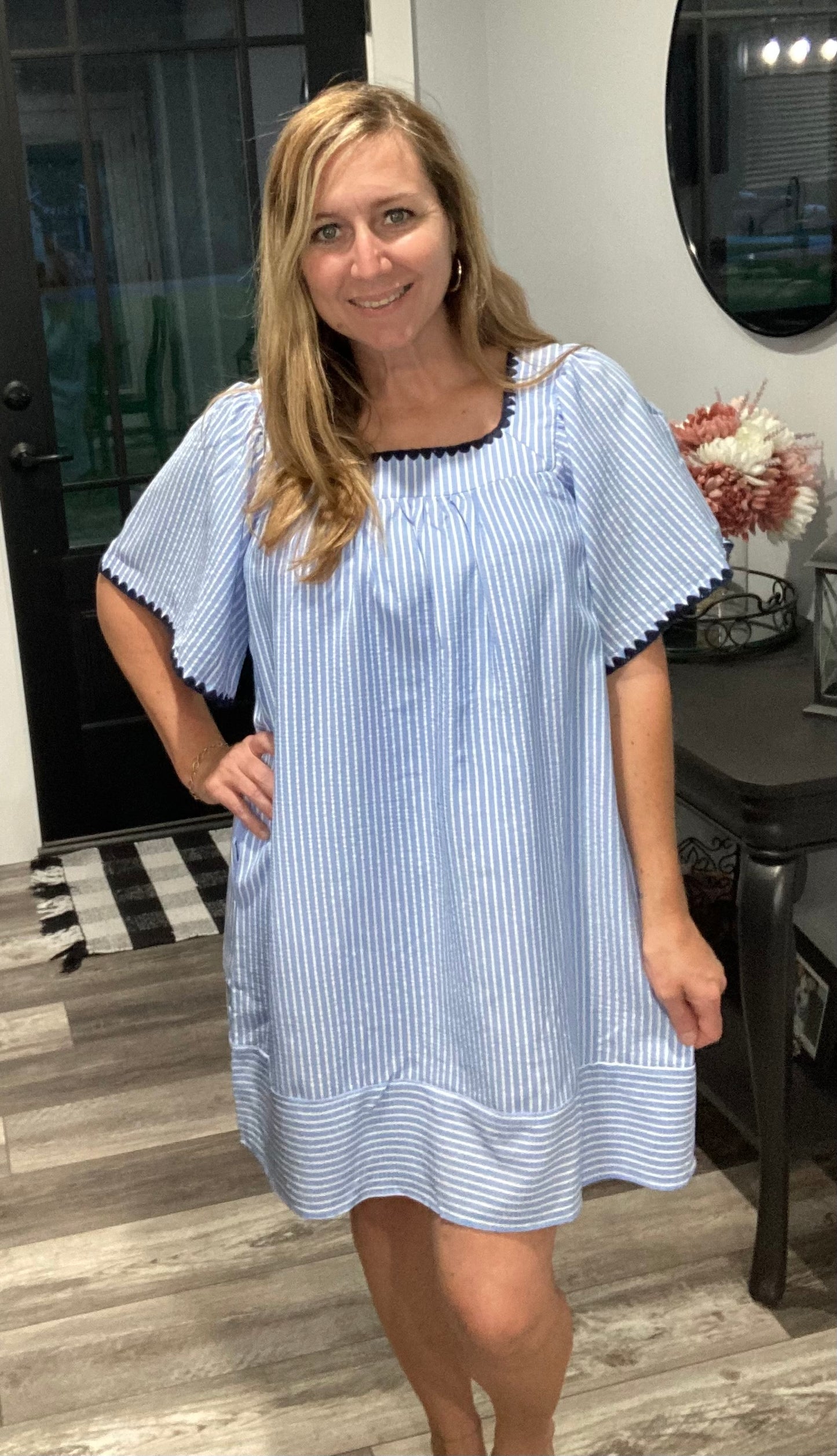 Blue Striped Dress