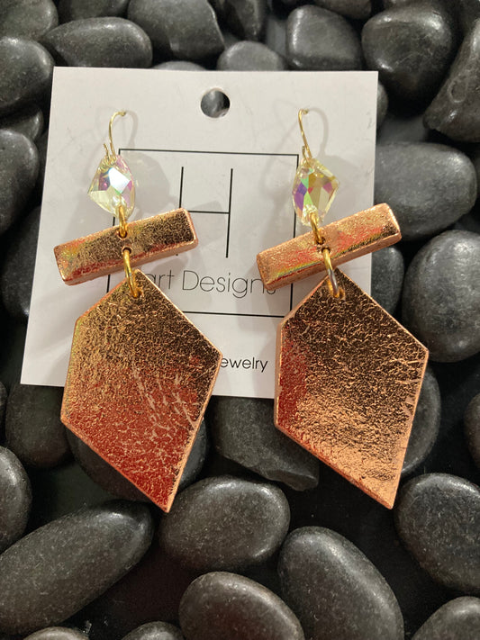 Bronzed Golden Clay Earrings