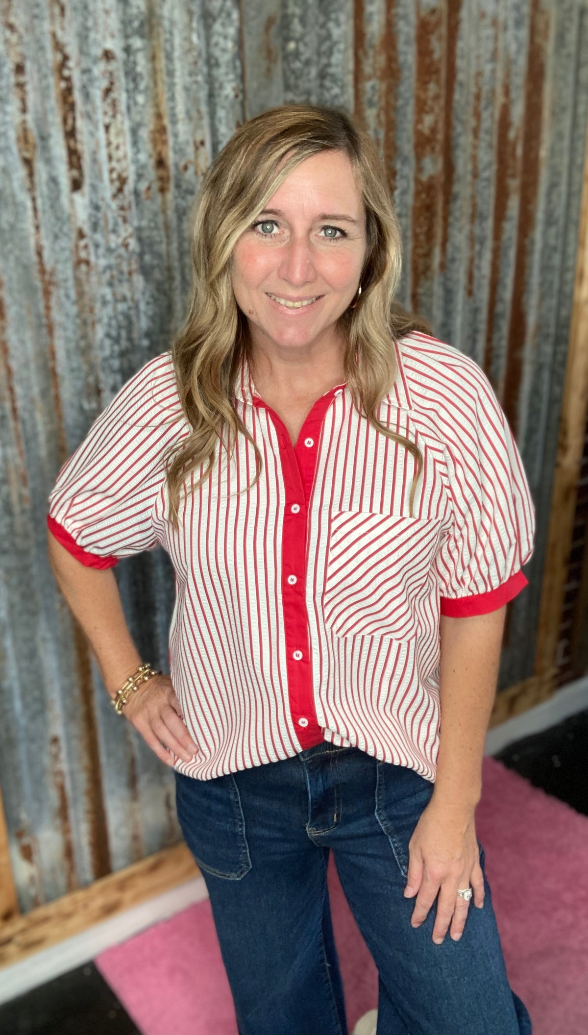 Red Striped Top