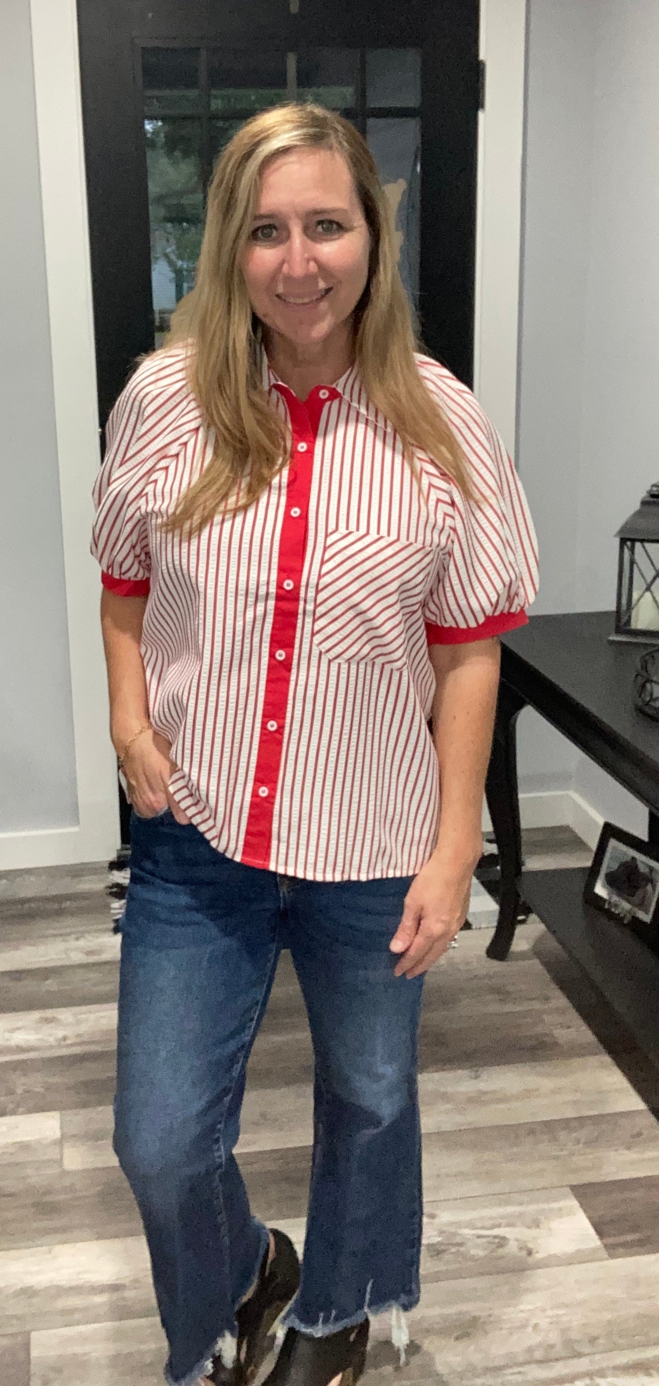 Red Striped Top