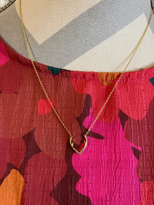 Gold Stoned Antler Necklace
