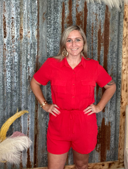 Airflow Red Button Romper
