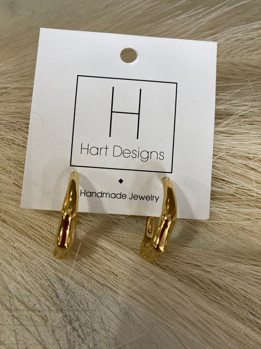 Dropped Gold Dent Earrings