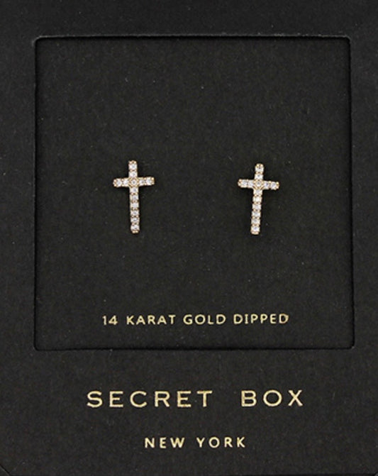 Paved CZ Cross Studs