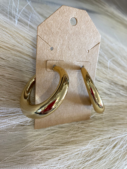 Shiny Slender Gold Hoops
