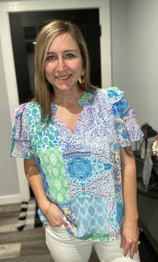 Lavender V-Neck Top