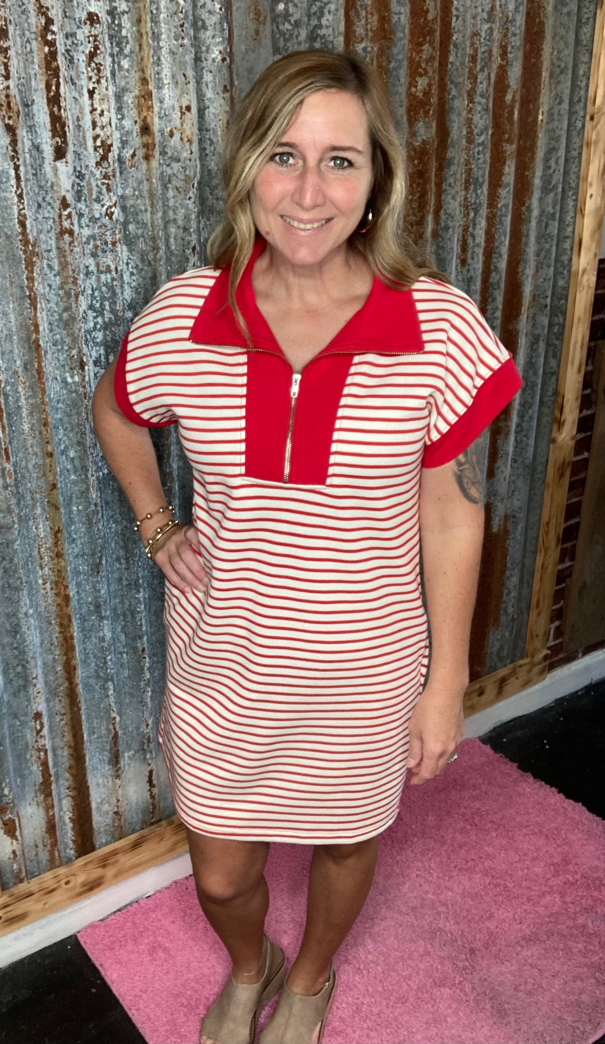 Red Striped Dress