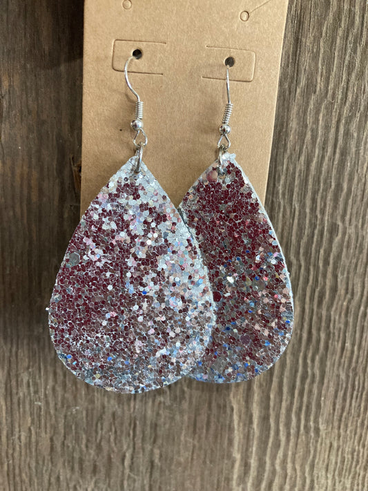 Silver Sparkle Teardrop Earrings