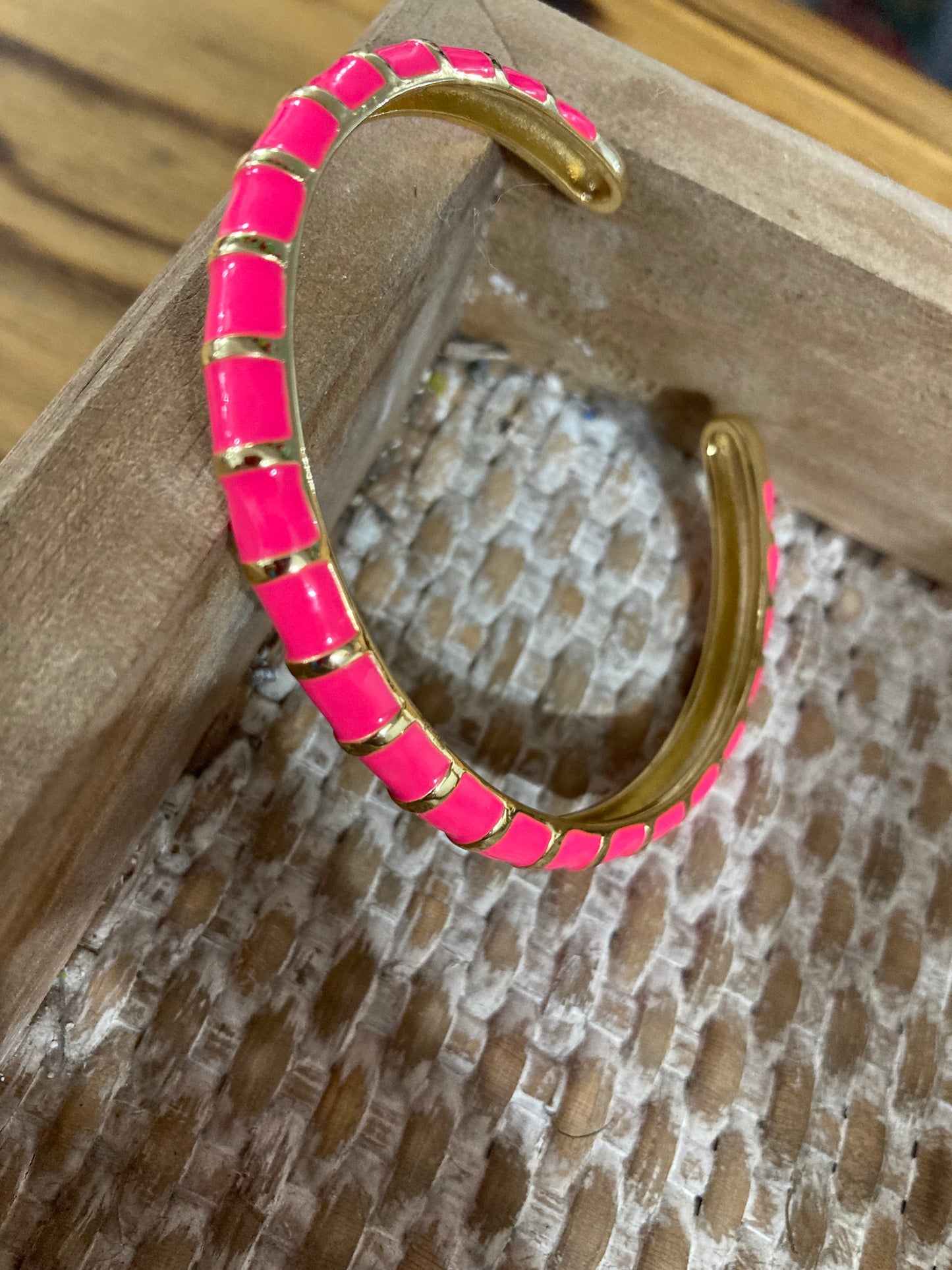 Hot Pink Textured Bangle