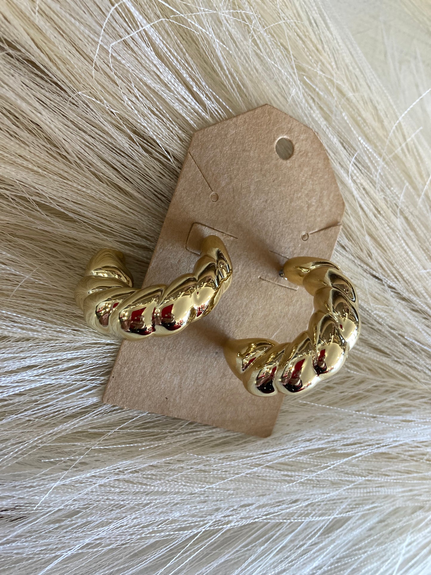 Gold Twirled Hoops