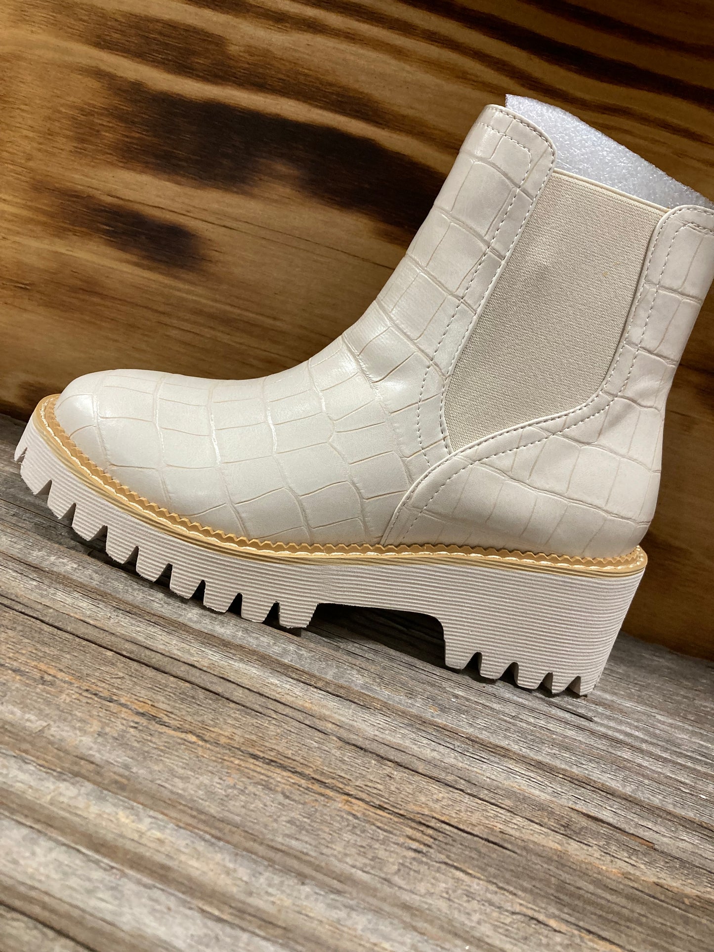 Ivory Croco Boots