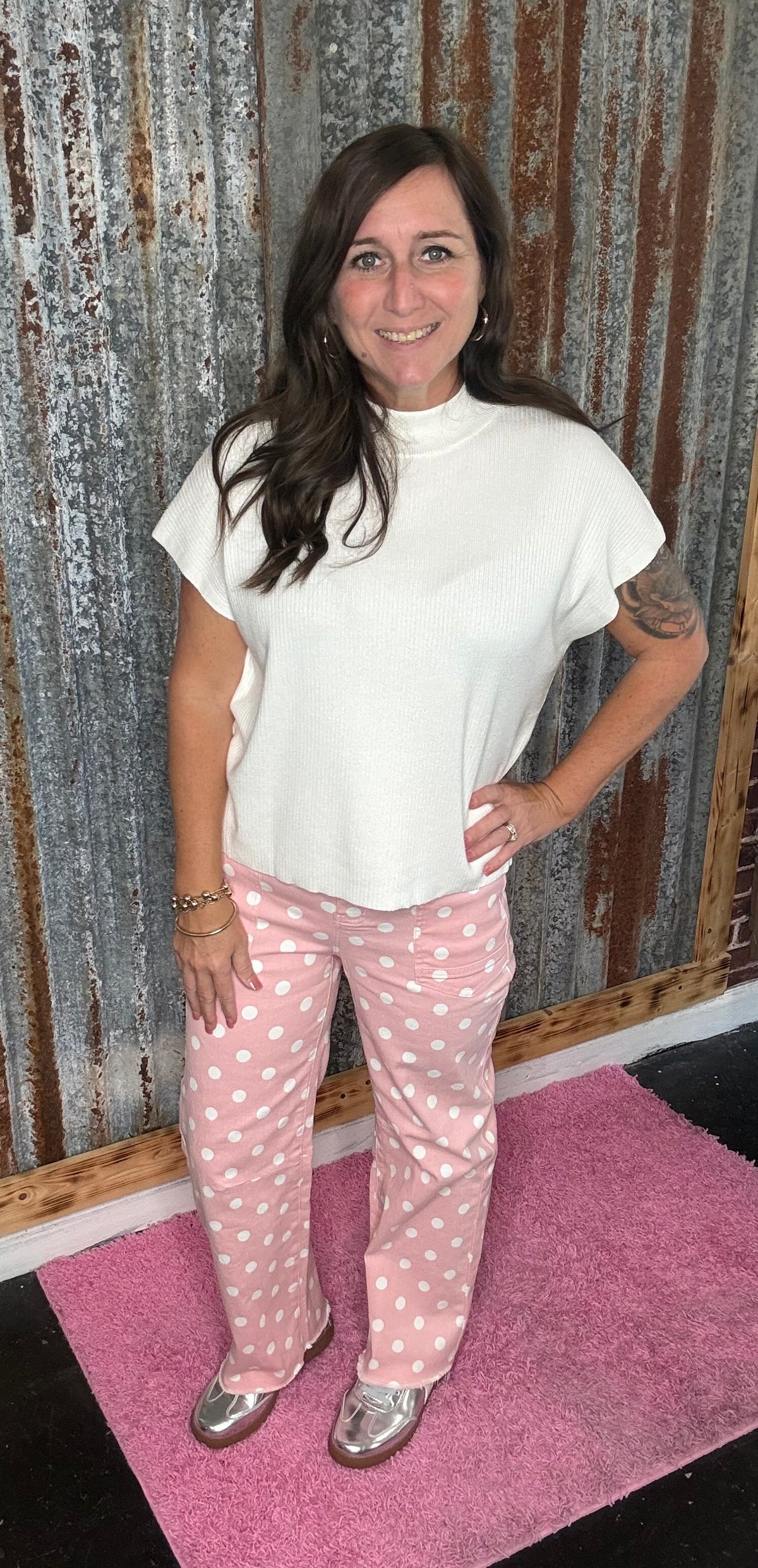 Pink Polka Dot Jeans