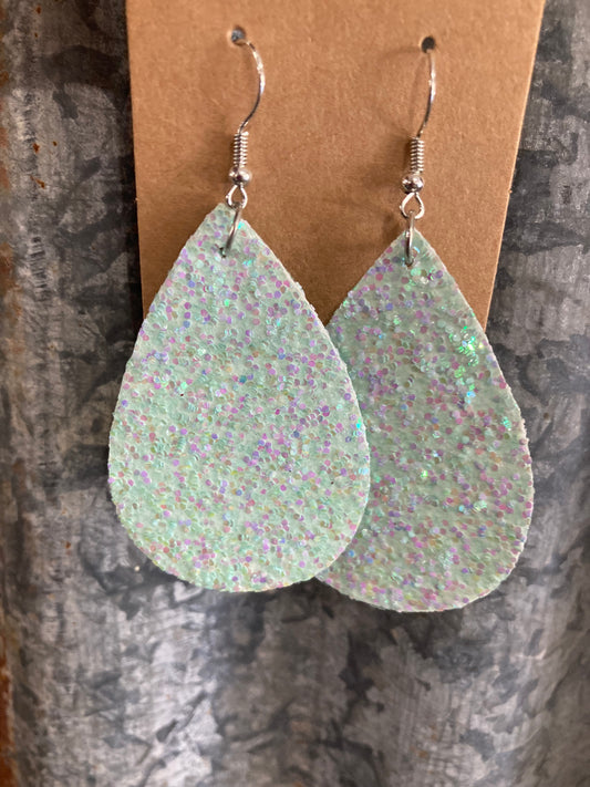 Mint Sparkle Teardrop Earrings