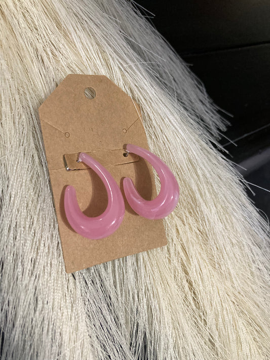 Pink Hoop Earrings