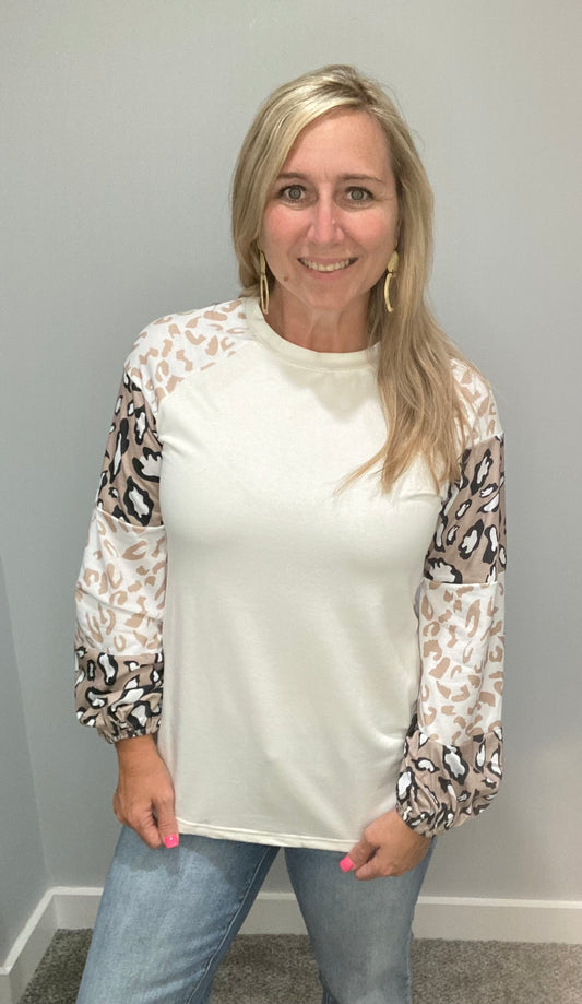 Beige Leopard Top