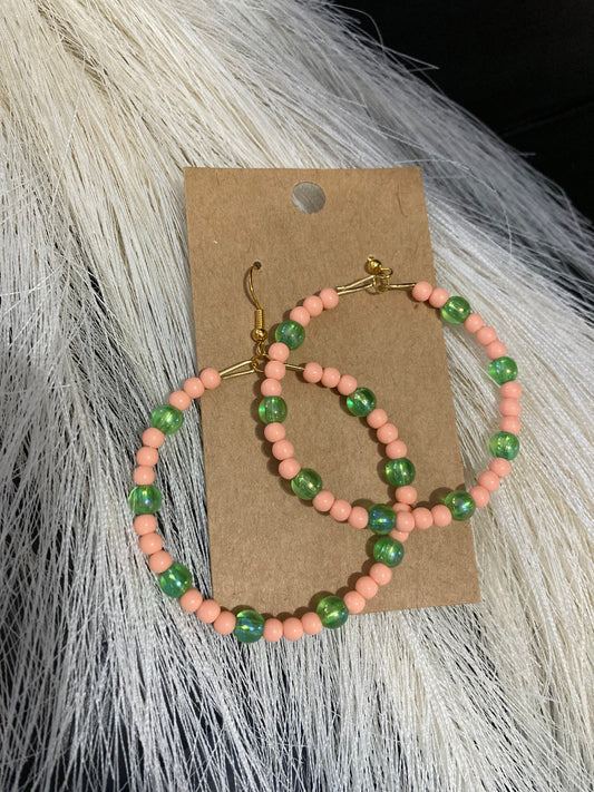 Peach and Green Hoops