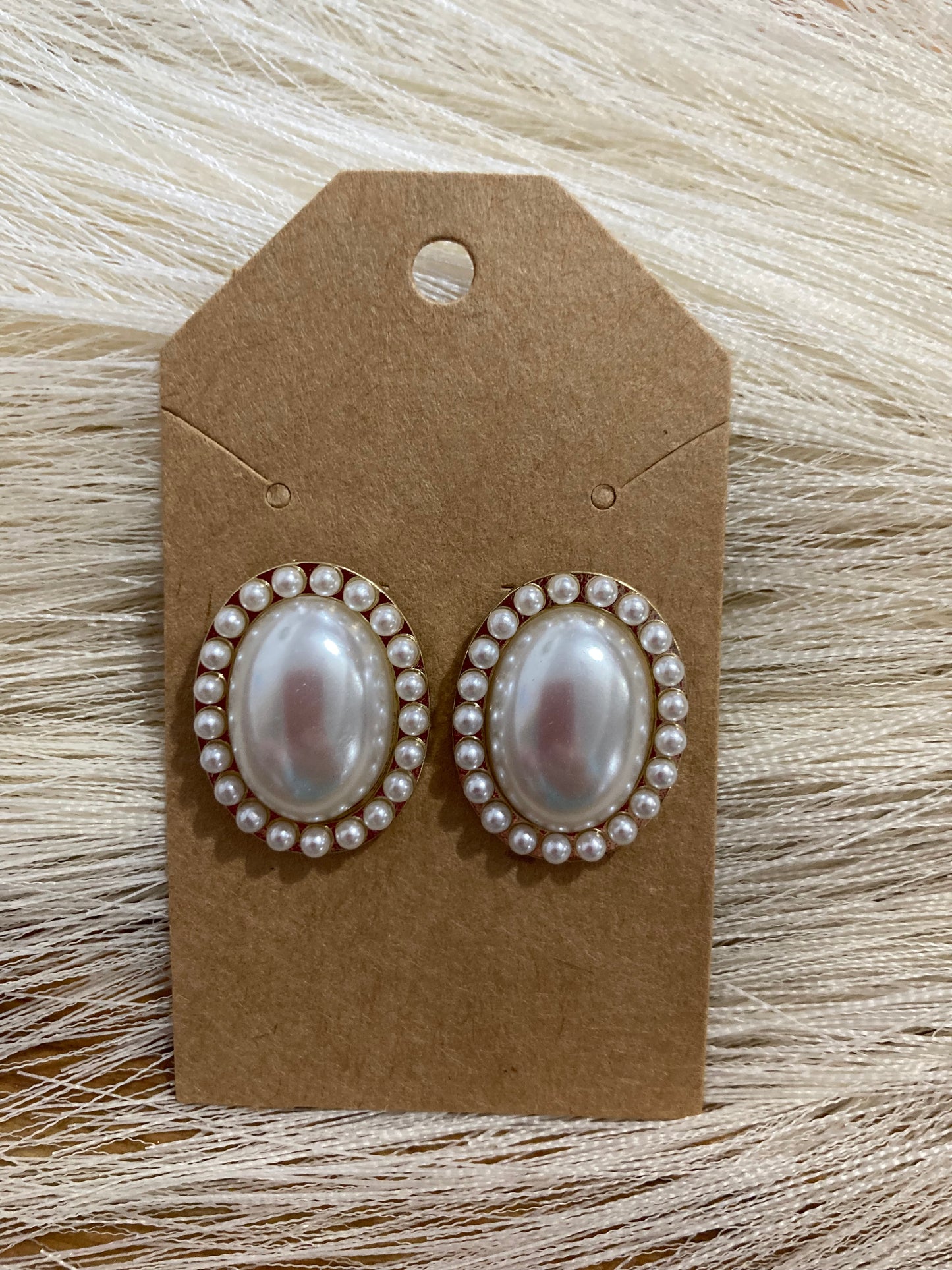 Oblong Pearl Earrings