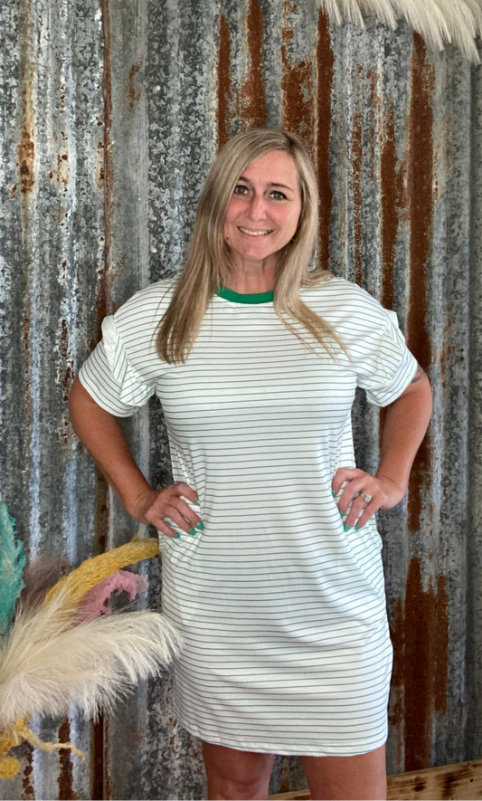 Green Striped Dress