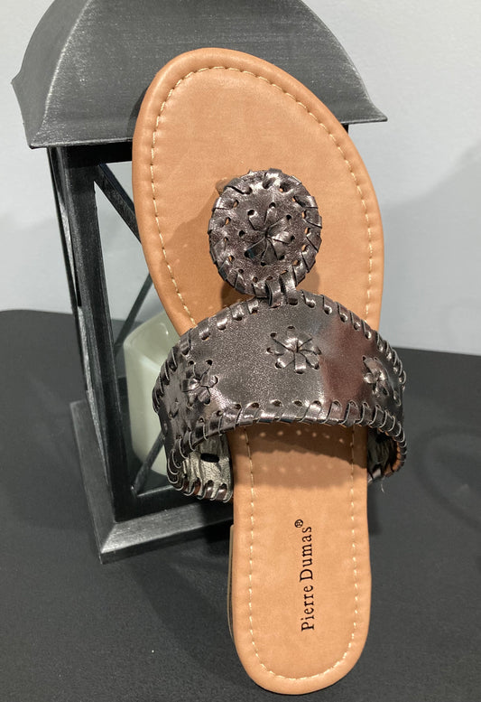 Pierre Dumas Pewter Sandal
