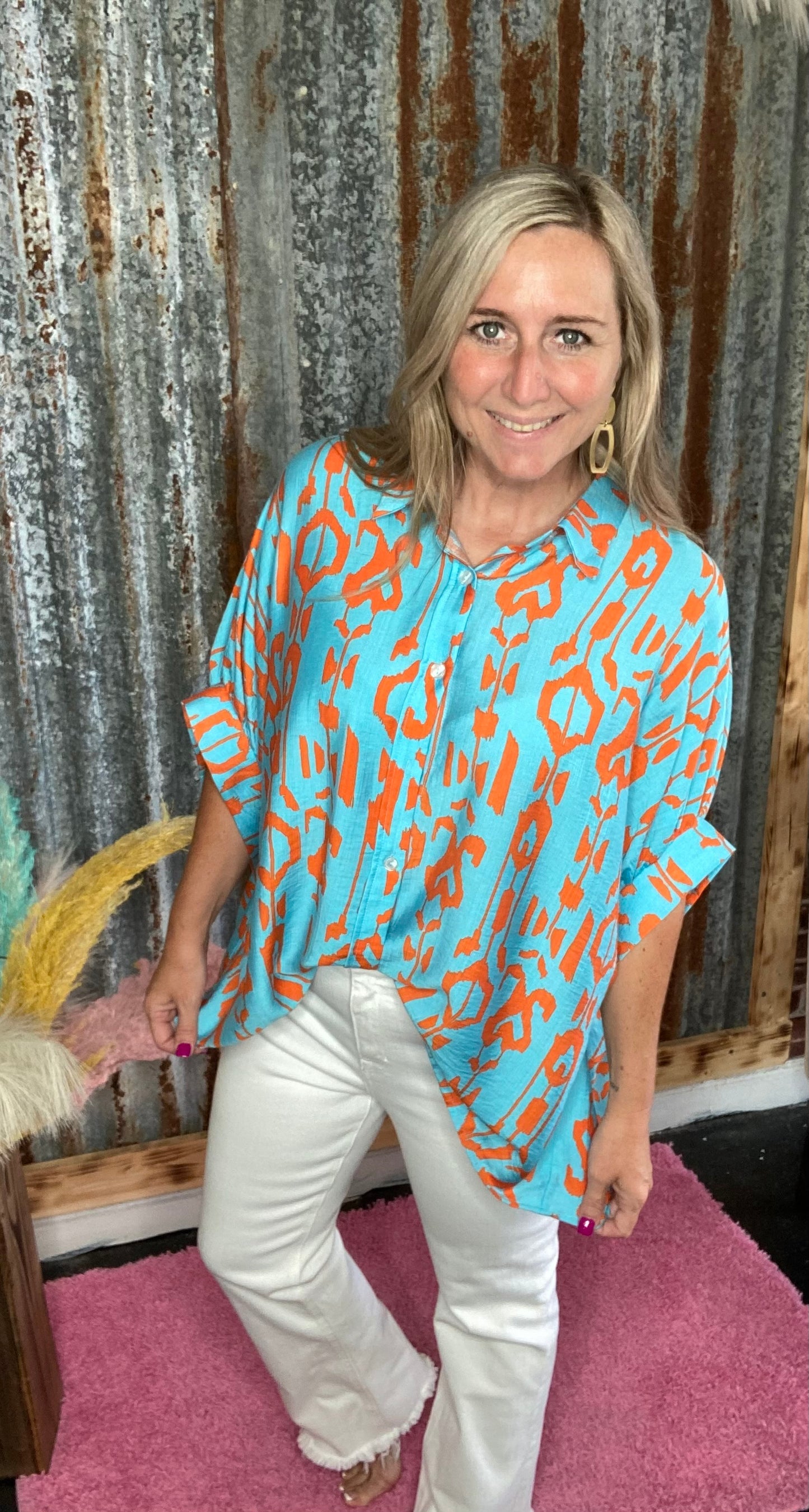 Abstract Dolman Top