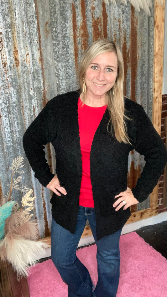 Black Popcorn Cardigan