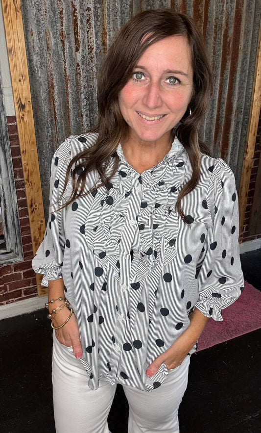 Black Polka Dot Top