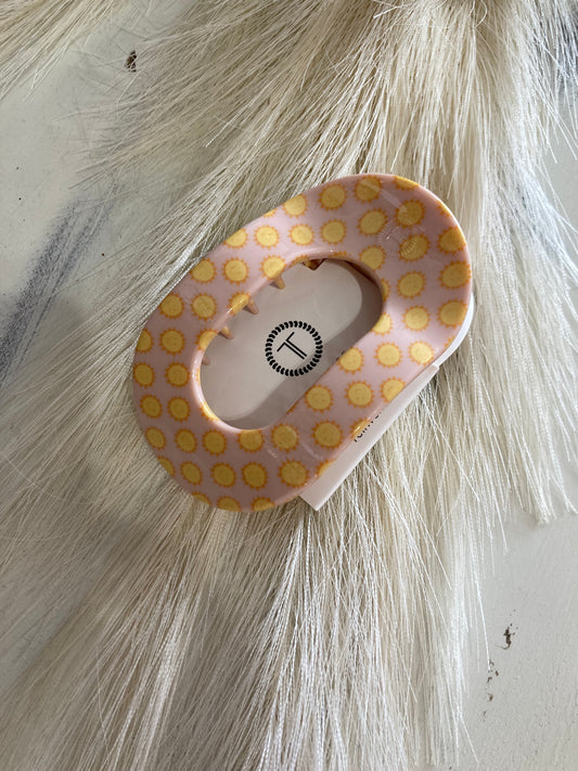 Medium Sunny Days Ahead Round Flat Hair Clip