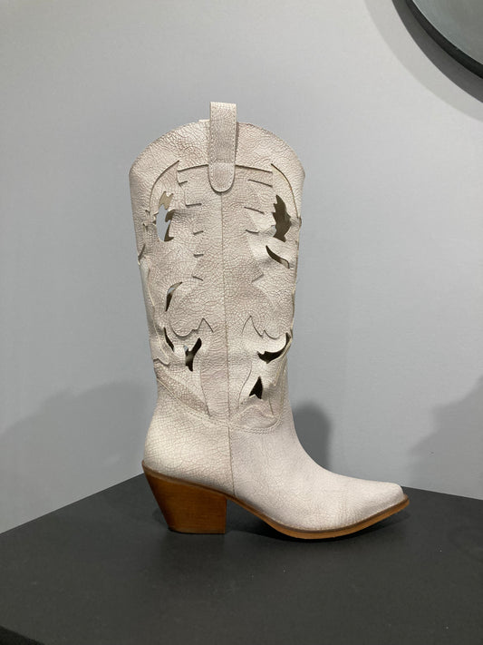 Matisse Vintage White Leather Boots