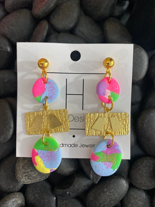 Shimmer Colorful Blocked Dangles