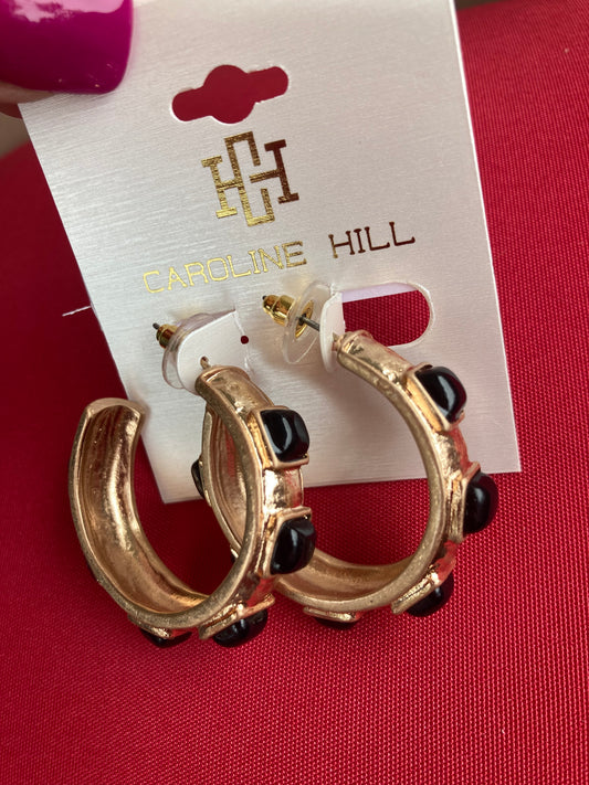 Elani Hoop Earrings Black