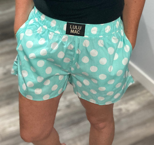 Lulu Mac Mint Polka Dot Shorts
