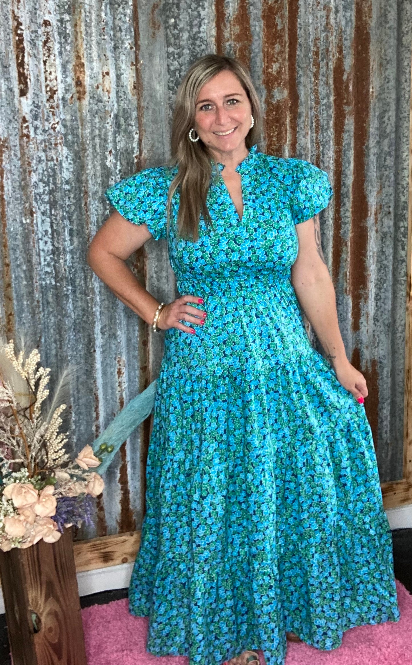 Entro Navy Combo Floral Maxi