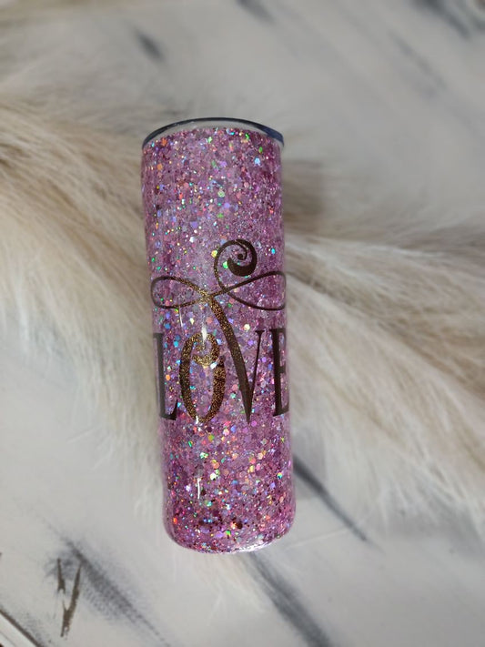 Pinky Love Glitter Tumbler