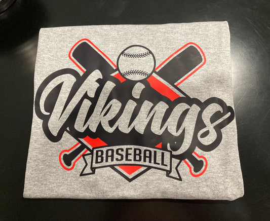 Gray Viking Baseball Tee