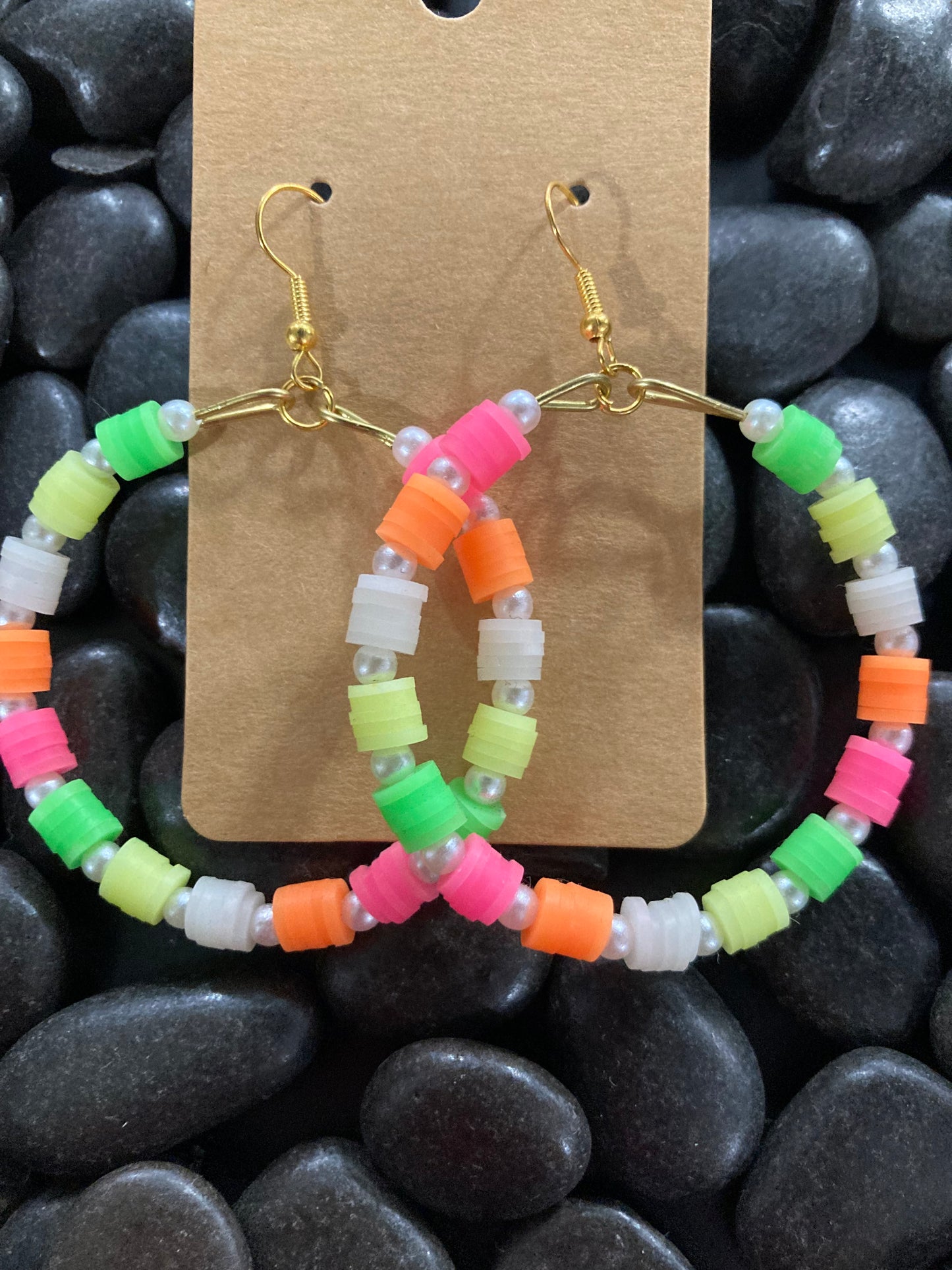 Neon Colorblock Beaded Earrings