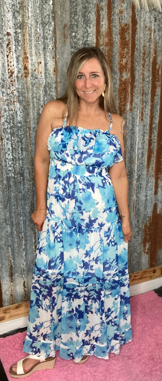 Blue Floral Maxi