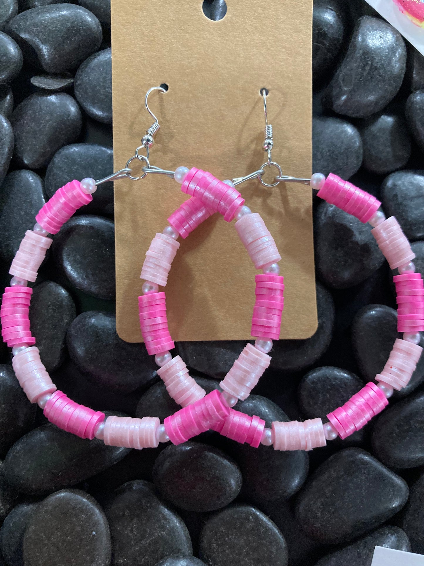 Pinky Blended Beaded Earrings