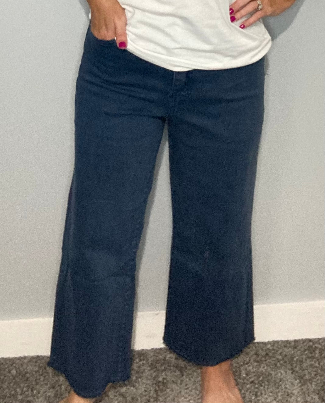 Chloe High Rise Cropped Jeans (Slate Blue)