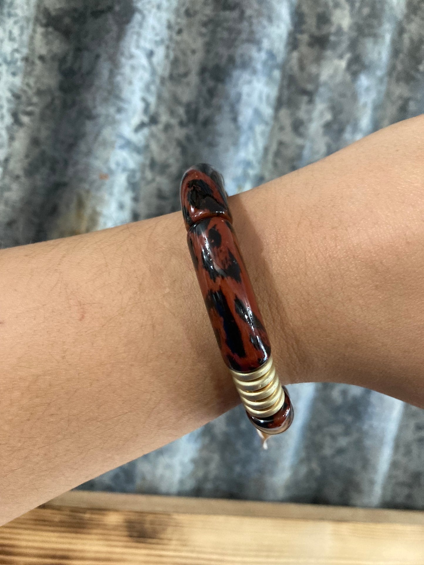 Brown Cheetah Tubed Bangle