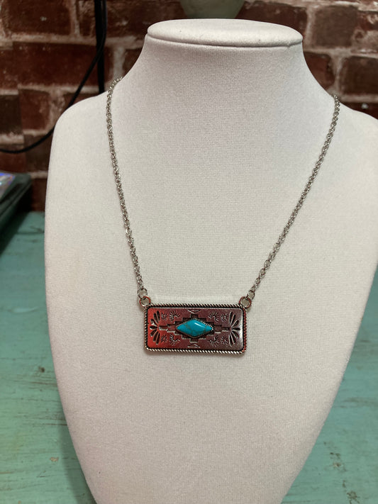 Rectangle Pendant Necklace