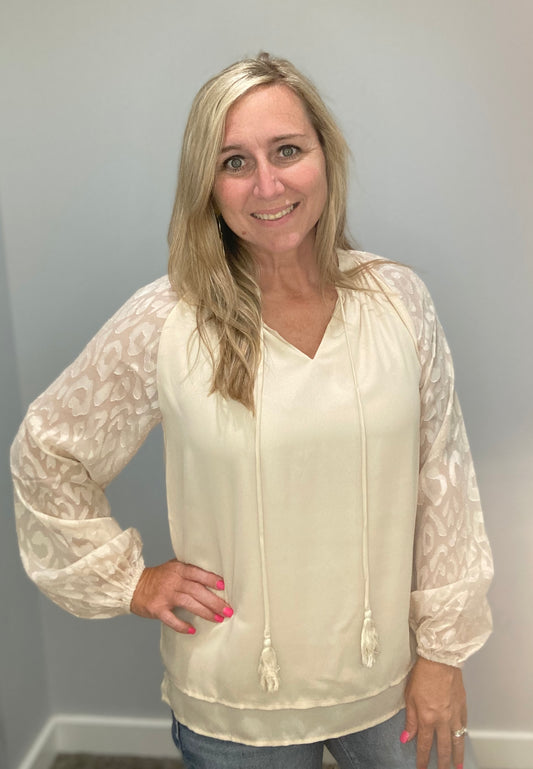 Beige Leopard Top