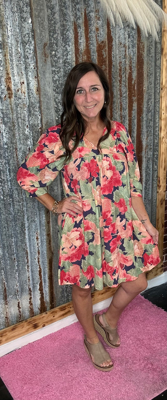 Green Floral Dress