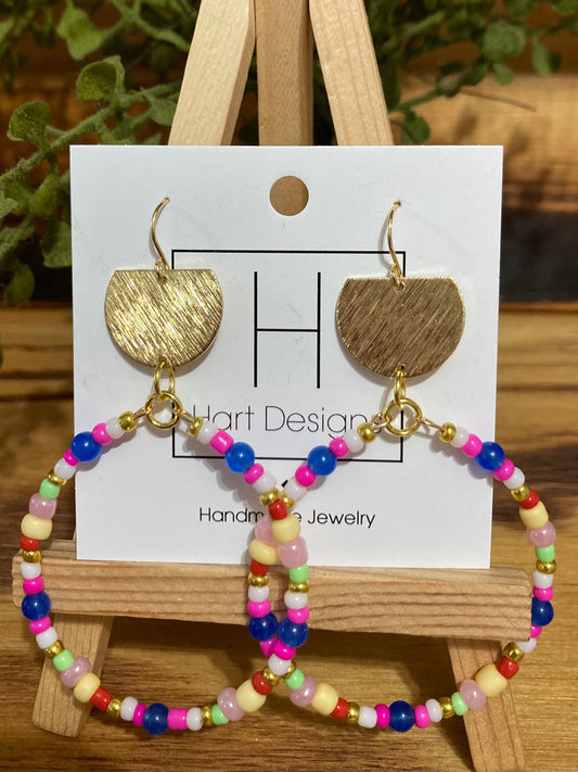 Colorful beaded hoops