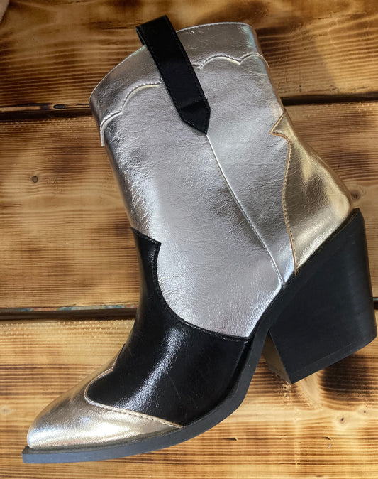 Mixed metallic boots