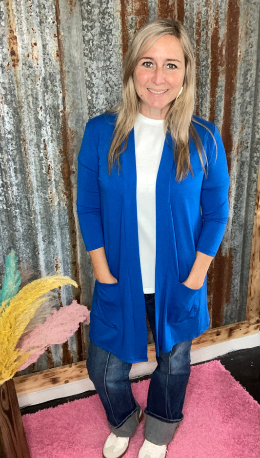 Classic Blue Slouchy Cardigan