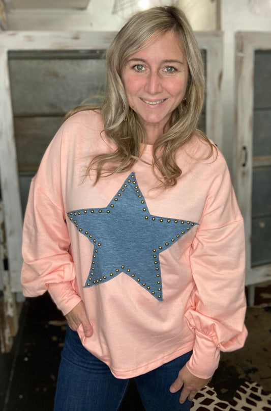 Pink Studded Star Tee