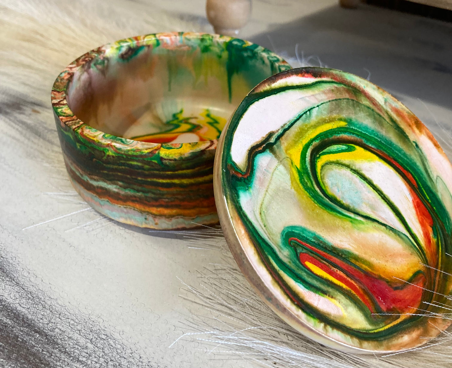 Colorful round Trinket Bowl