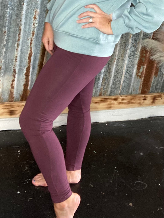 Eggplant cotton leggings